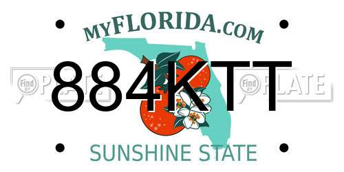 884KTT Florida License Plate