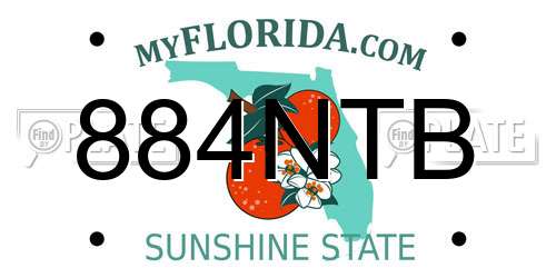 884NTB Florida License Plate
