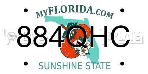 884QHC Florida License Plate