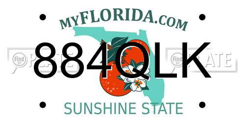 884QLK Florida License Plate