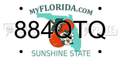 884QTQ Florida License Plate