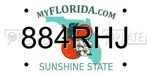 884RHJ Florida License Plate