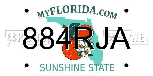 884RJA Florida License Plate