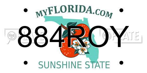 884ROY Florida License Plate