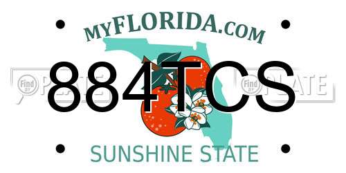 884TCS Florida License Plate