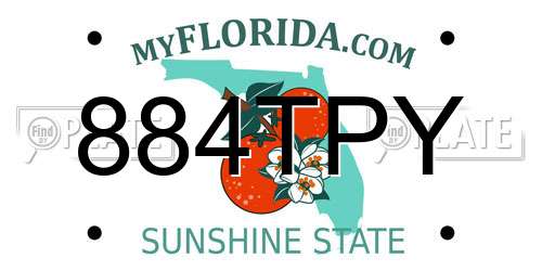 884TPY Florida License Plate