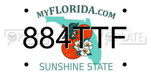 884TTF Florida License Plate