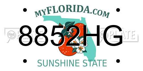 8852HG Florida License Plate