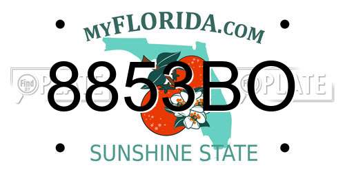 8853BO Florida License Plate