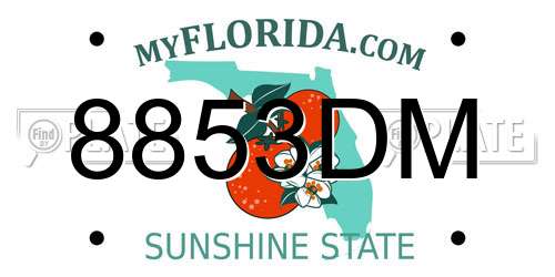 8853DM Florida License Plate