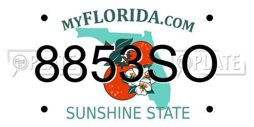 8853SO Florida License Plate