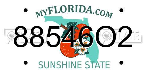 88546O2 Florida License Plate