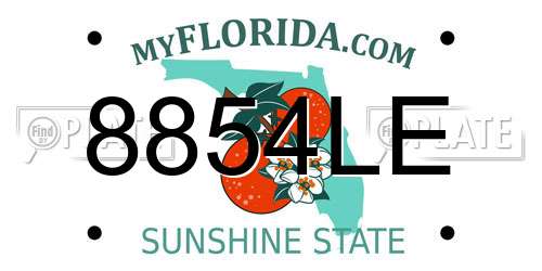 8854LE Florida License Plate