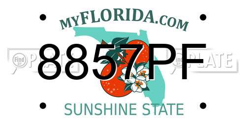8857PF Florida License Plate