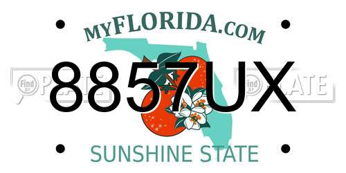 8857UX Florida License Plate