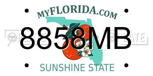 8858MB Florida License Plate