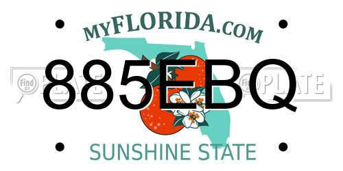 885EBQ Florida License Plate