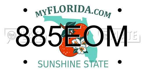 885EOM Florida License Plate