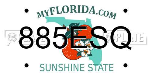 885ESQ Florida License Plate