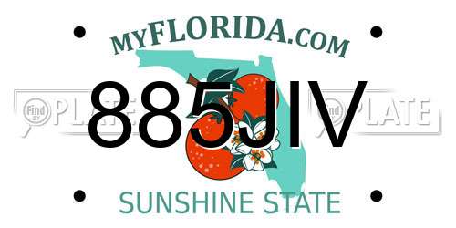 885JIV Florida License Plate