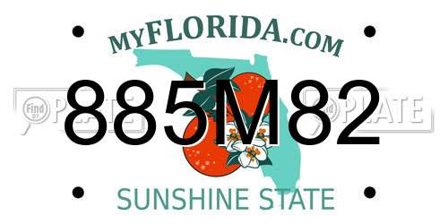 885M82 Florida License Plate