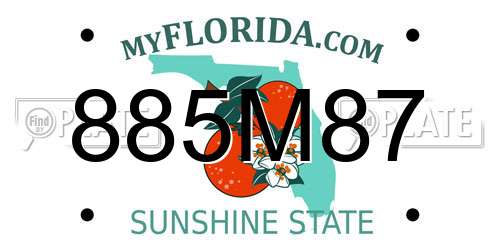 885M87 Florida License Plate