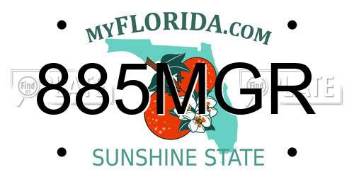 885MGR Florida License Plate