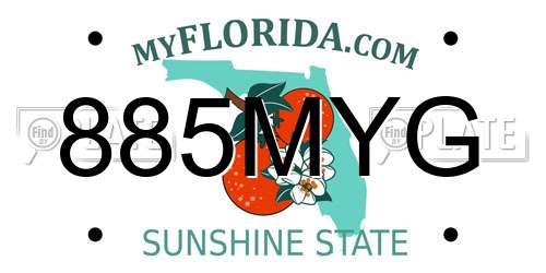 885MYG Florida License Plate