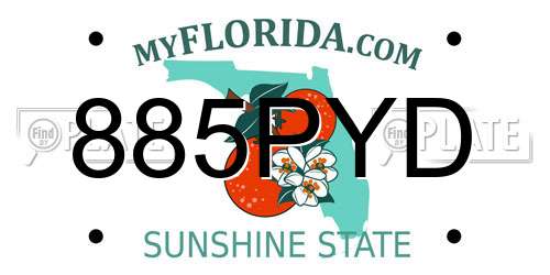 885PYD Florida License Plate