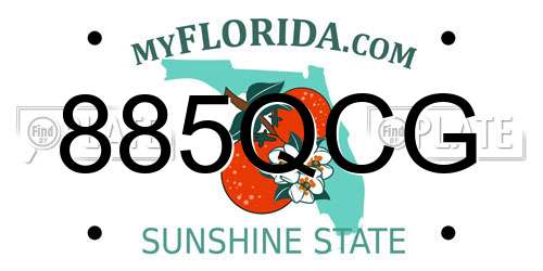 885QCG Florida License Plate