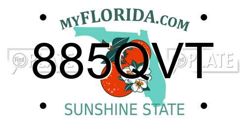 885QVT Florida License Plate