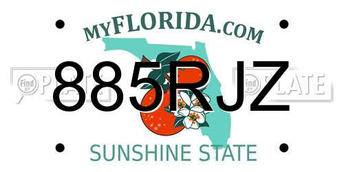 885RJZ Florida License Plate