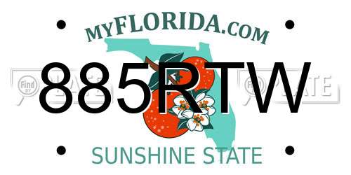 885RTW Florida License Plate