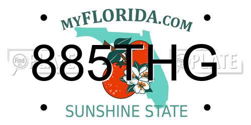 885THG Florida License Plate