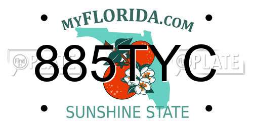 885TYC Florida License Plate