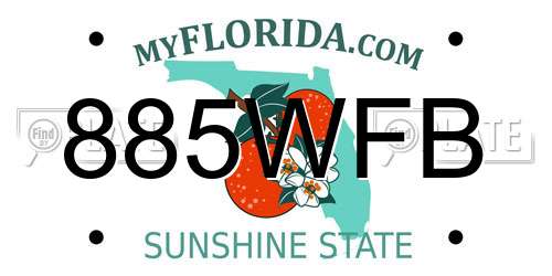 885WFB Florida License Plate