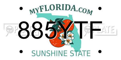 885YTF Florida License Plate