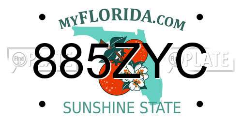885ZYC Florida License Plate