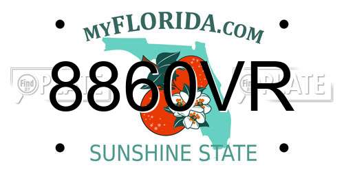 8860VR Florida License Plate