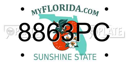 8863PC Florida License Plate