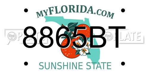 8865BT Florida License Plate