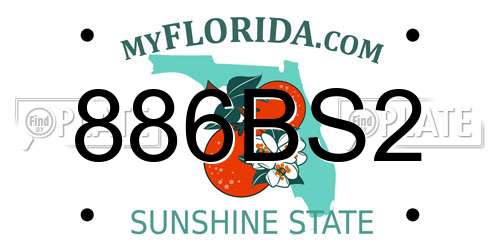 886BS2 Florida License Plate