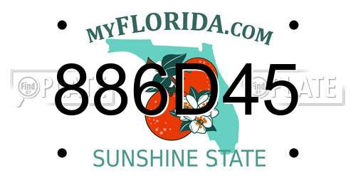 886D45 Florida License Plate