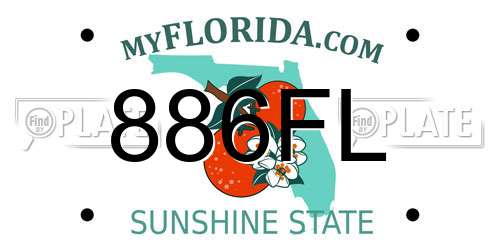 886FL Florida License Plate