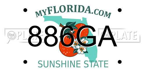 886GA Florida License Plate