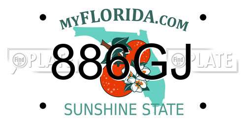 886GJ Florida License Plate