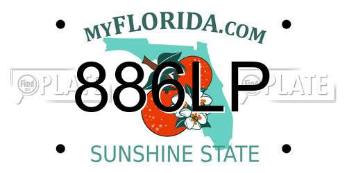 886LP Florida License Plate