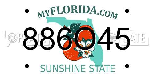 886O45 Florida License Plate