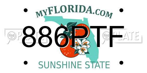 886PTF Florida License Plate