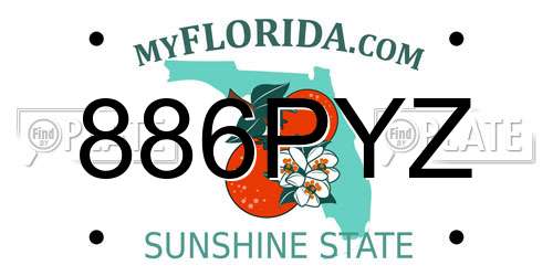 886PYZ Florida License Plate